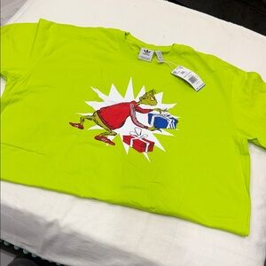 Adidas Kids Bright Green Grinch Tee